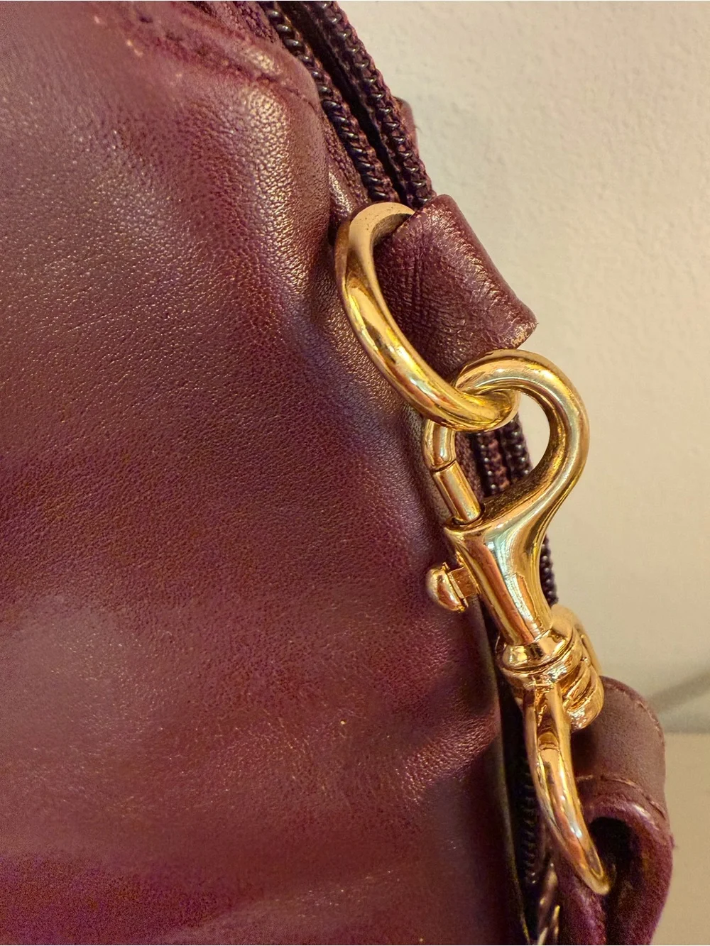 Vintage Etienne Aigner Classic Dark Burgundy Oxblood Leather Shoulder Bag Purse